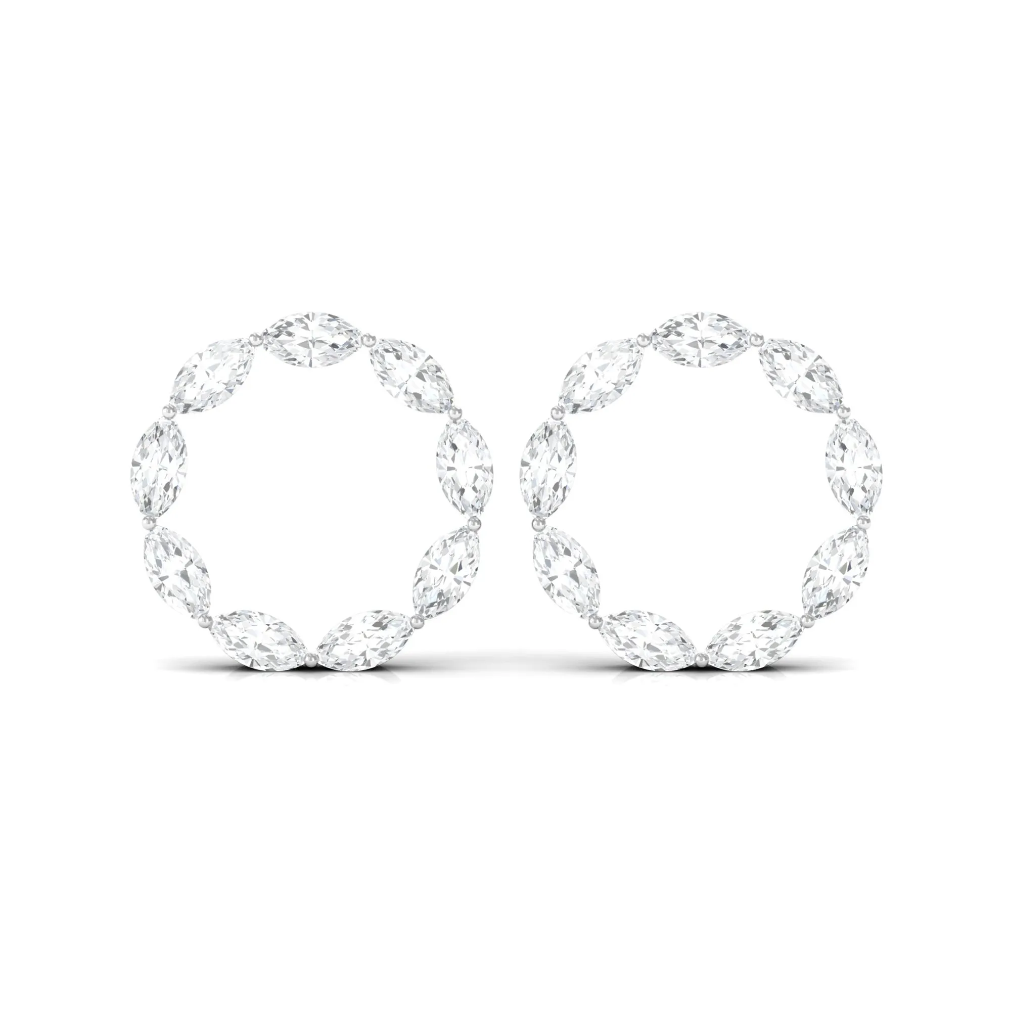 Marquise Cut Diamond Eternity Stud Earrings