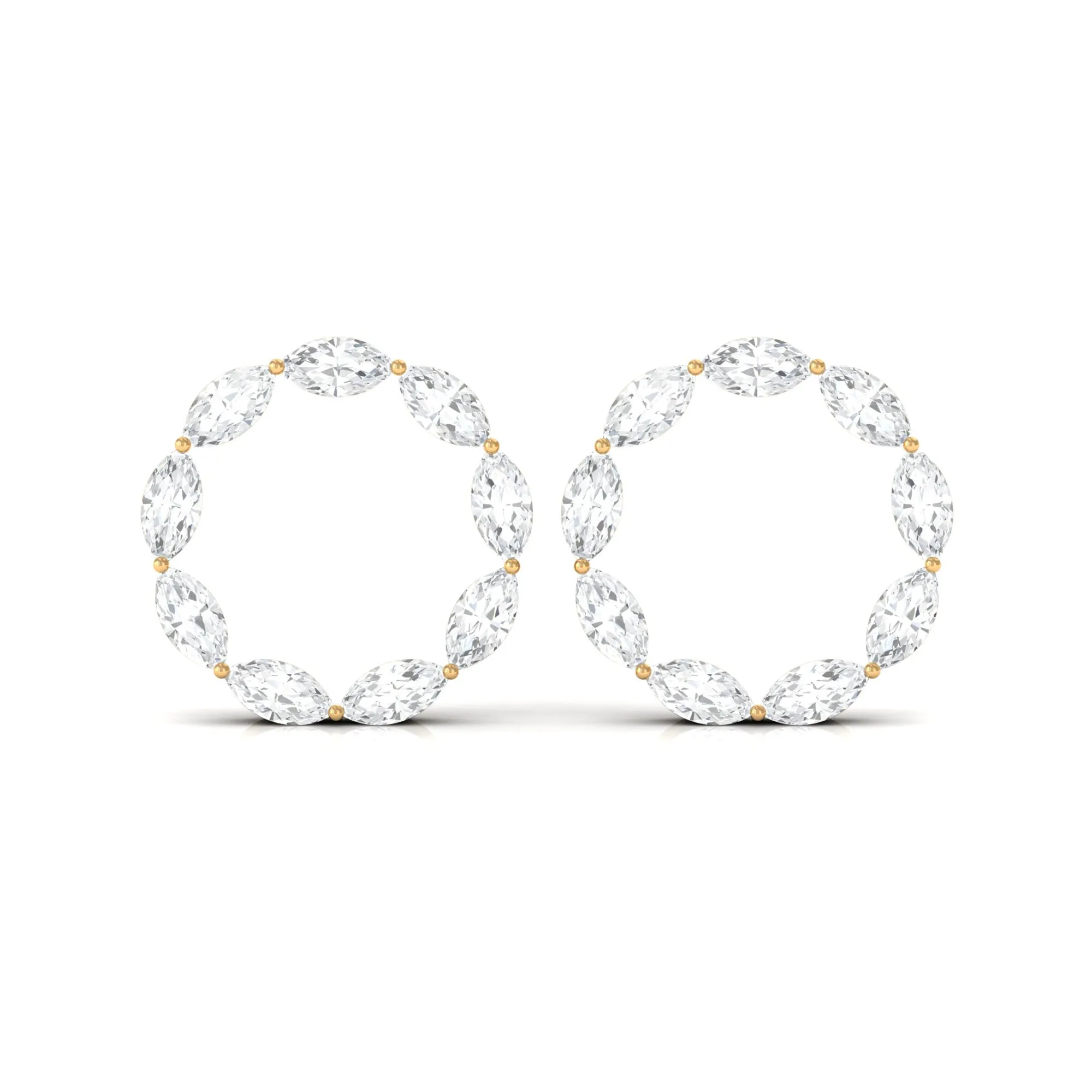 Marquise Cut Diamond Eternity Stud Earrings