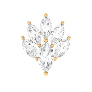 Marquise Diamond Leaf Cluster Helix Earring