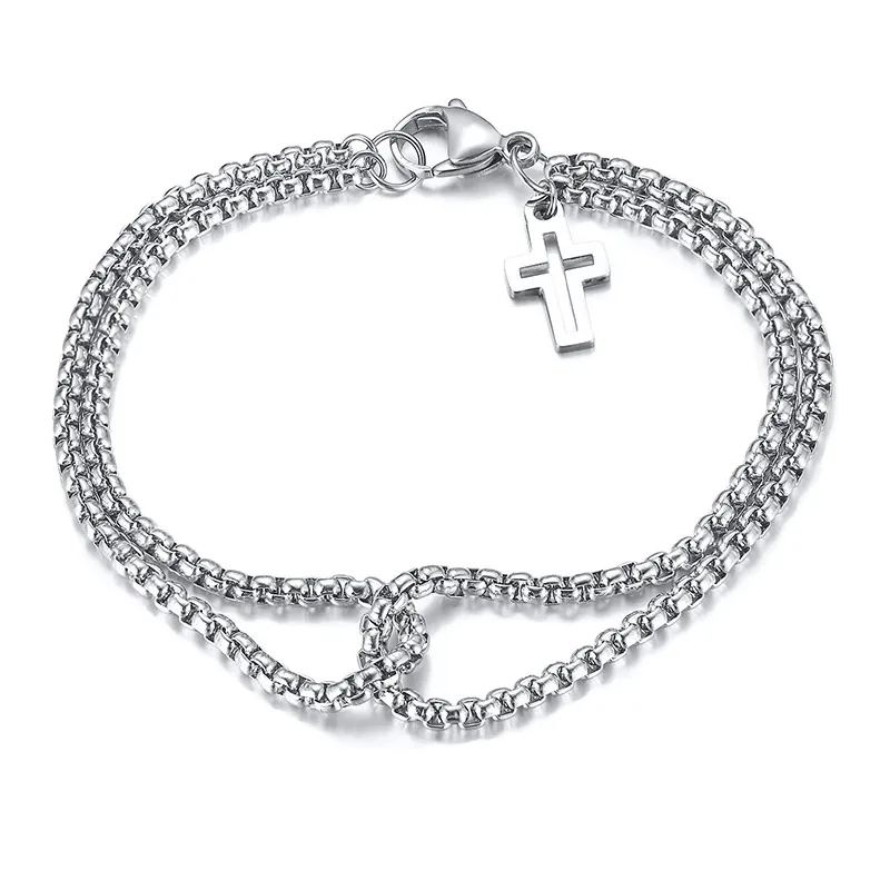 Men's Cross Bracelet <br> Cross Charm Chain