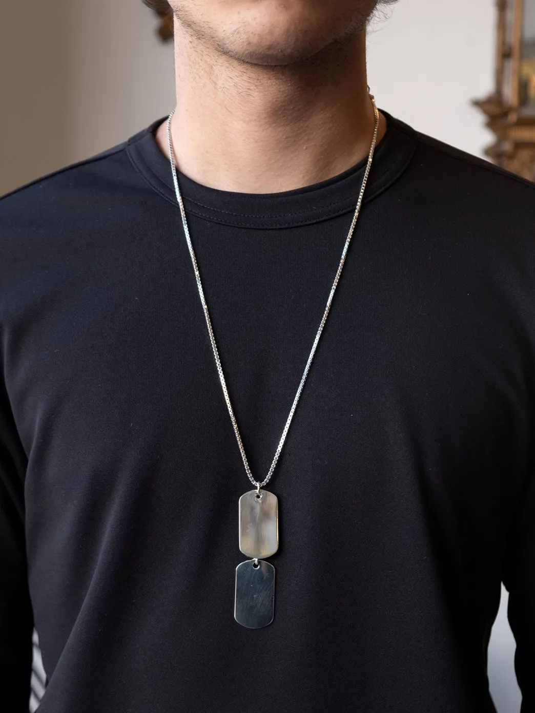 Men's Large Dog Tag Necklace