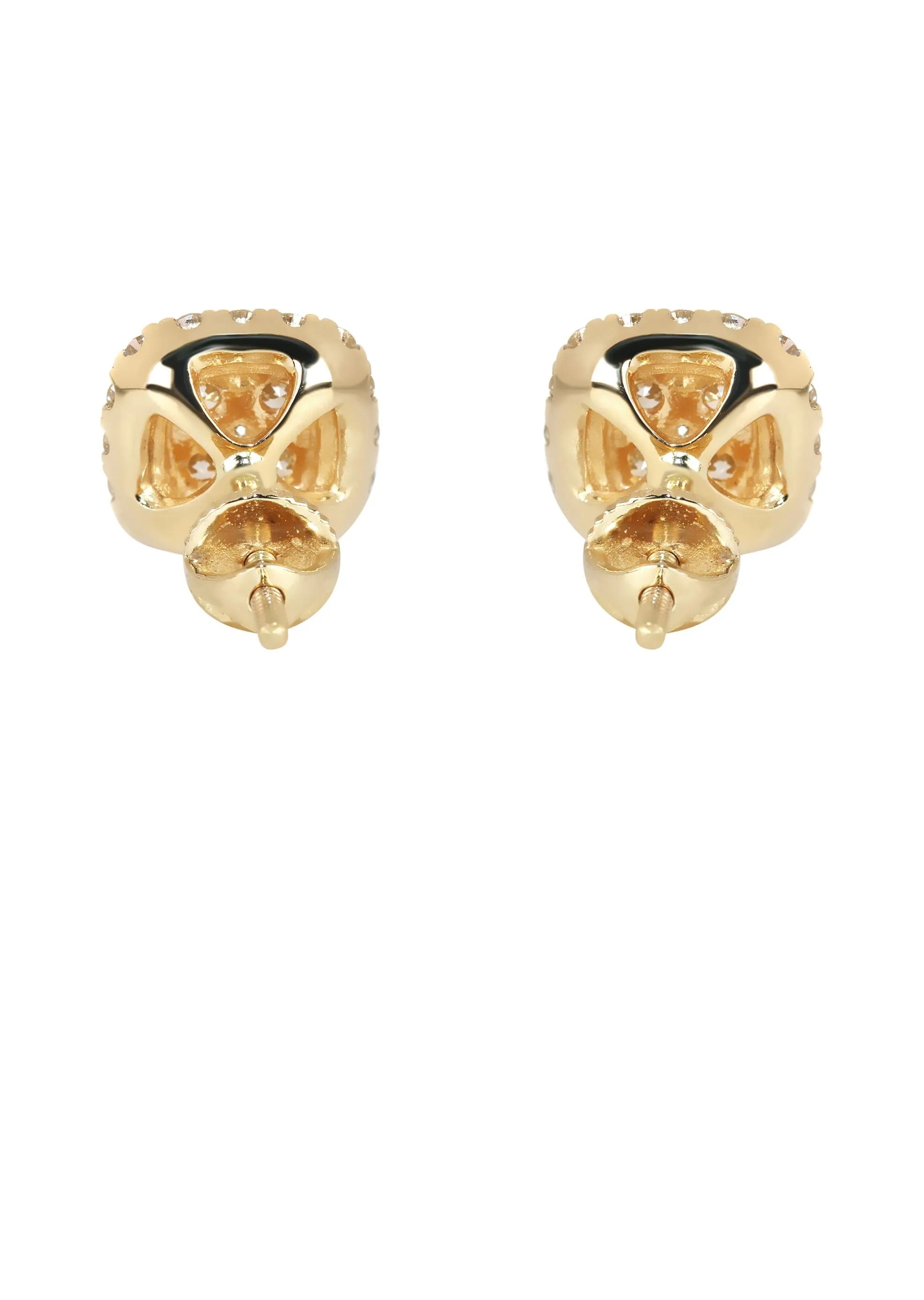 Mens Stud Diamond Earrings | 0.91 Carats 14K Yellow Gold