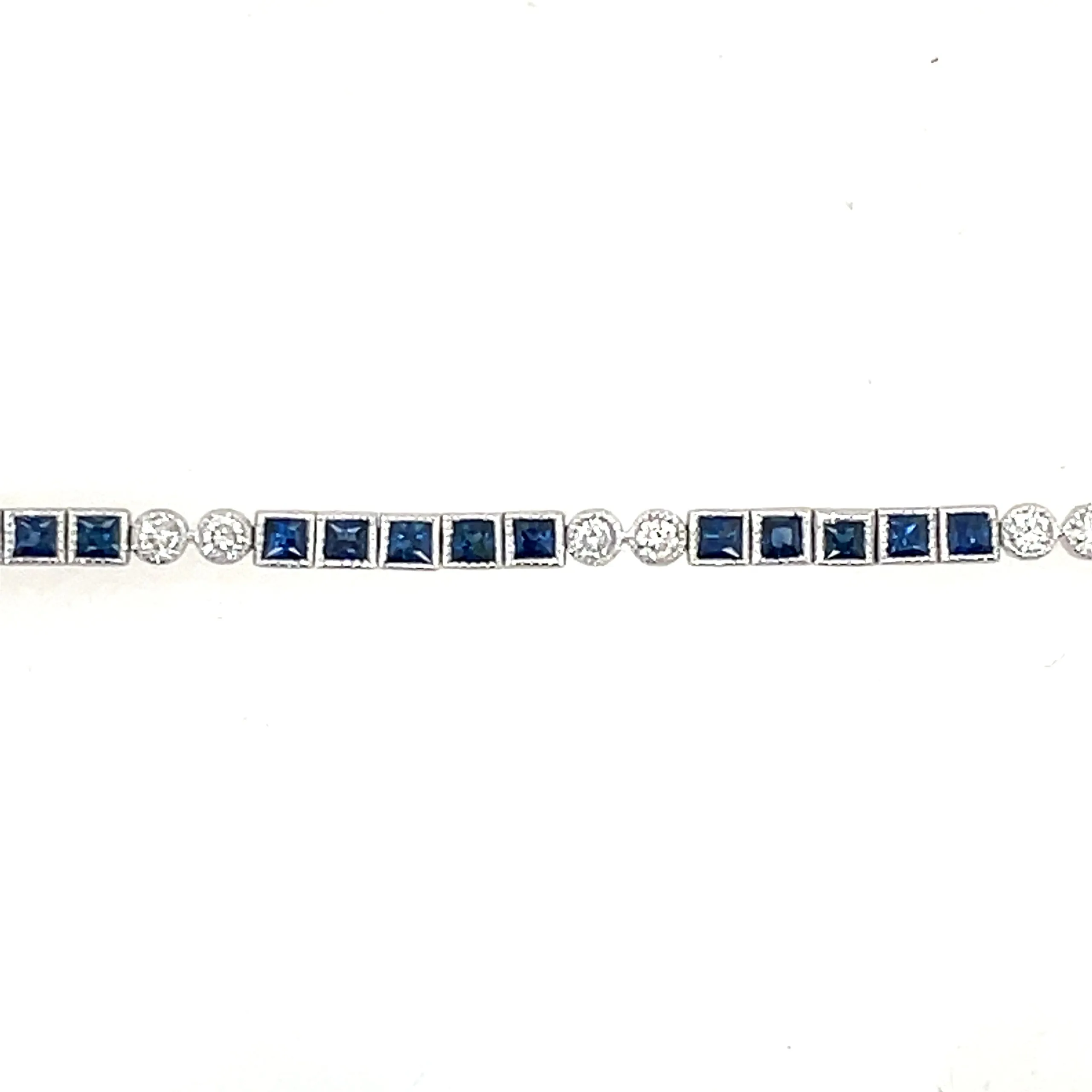 Milgrain Sapphire and Diamond Bracelet