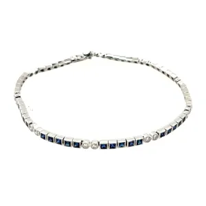 Milgrain Sapphire and Diamond Bracelet