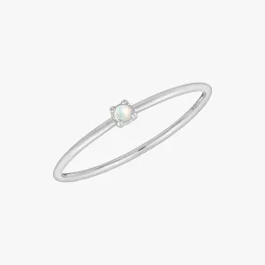 Minimal Opal Ring Silver