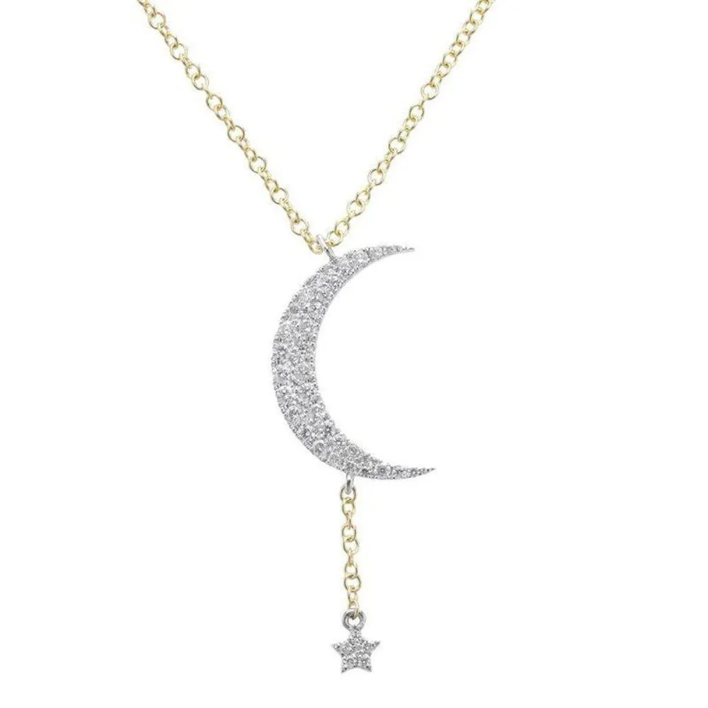 Moon and Star Necklace