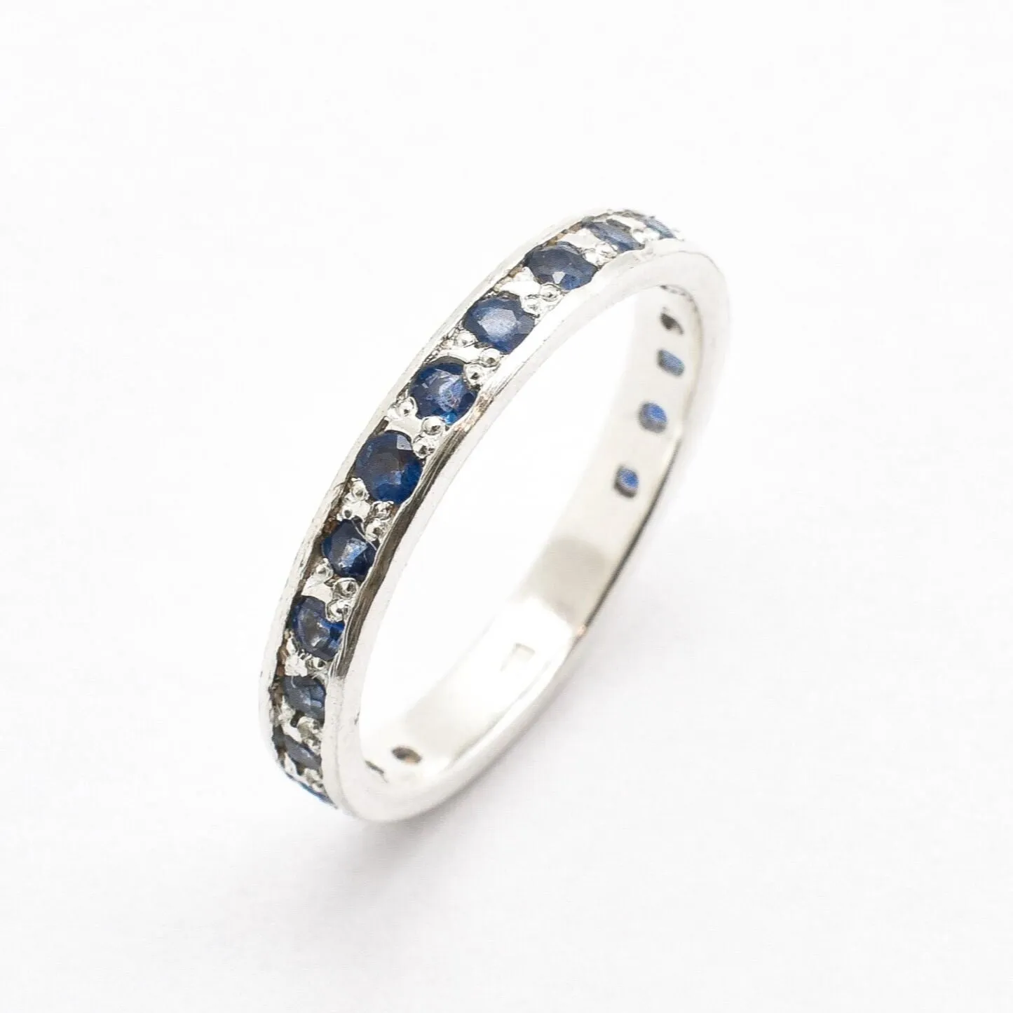 Natural Sapphire Band - Eternity Sapphire Ring, September Birthstone Ring