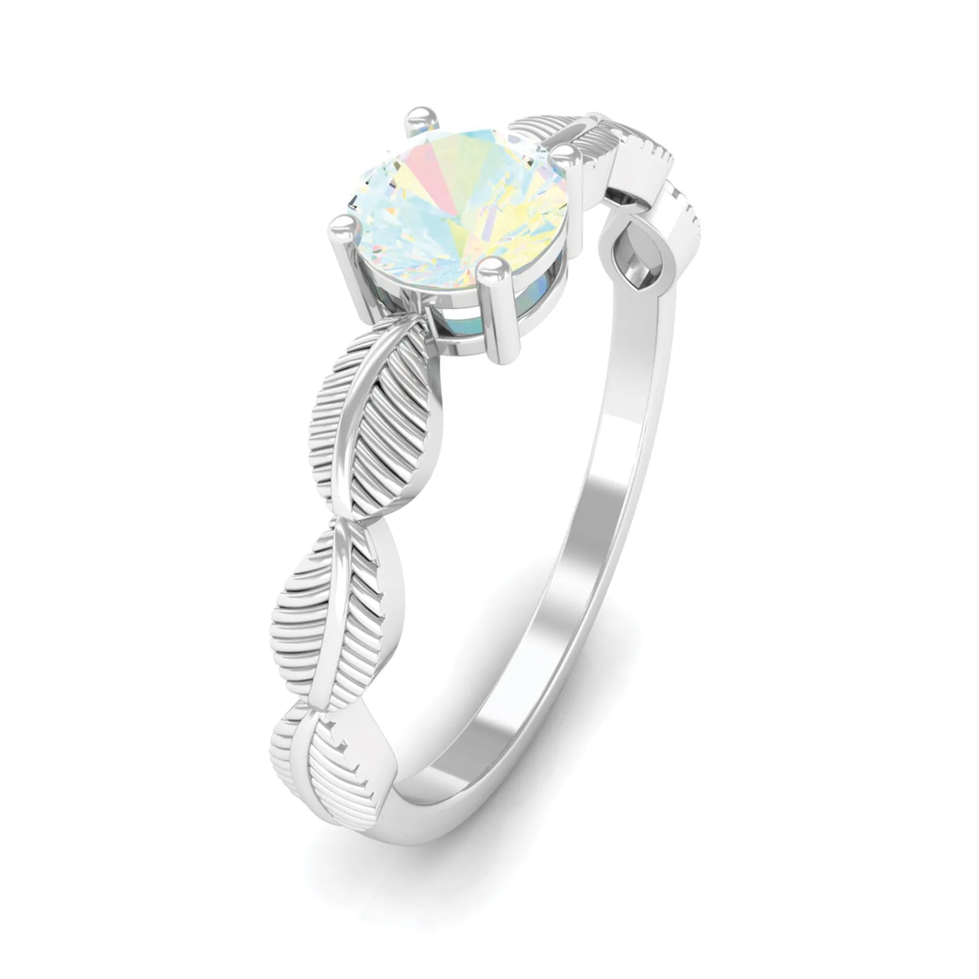 Nature Inspired Ethiopian Opal Solitaire Ring