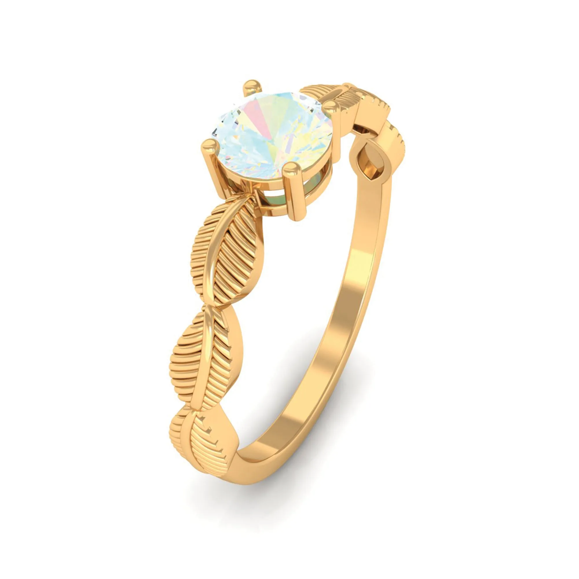 Nature Inspired Ethiopian Opal Solitaire Ring