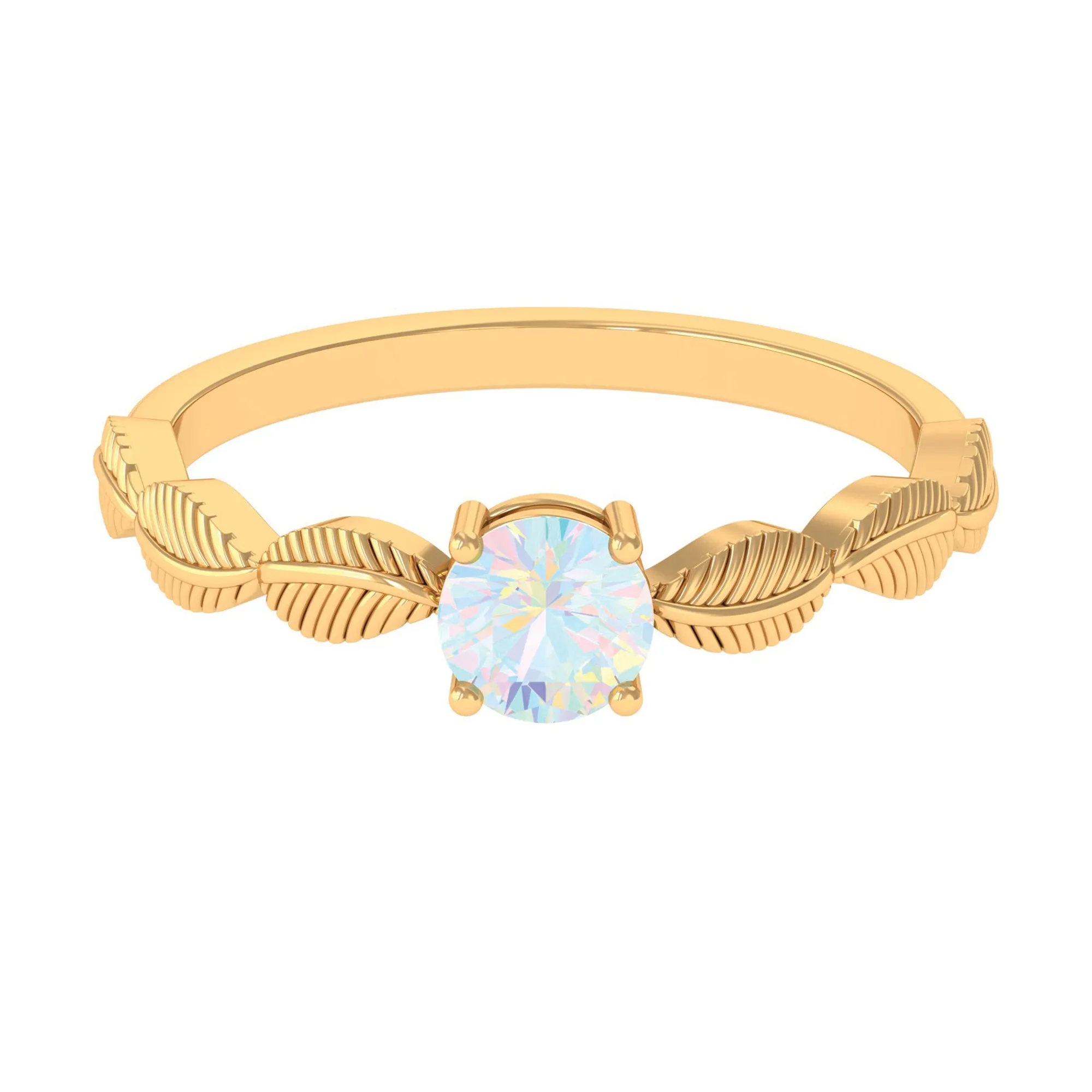 Nature Inspired Ethiopian Opal Solitaire Ring