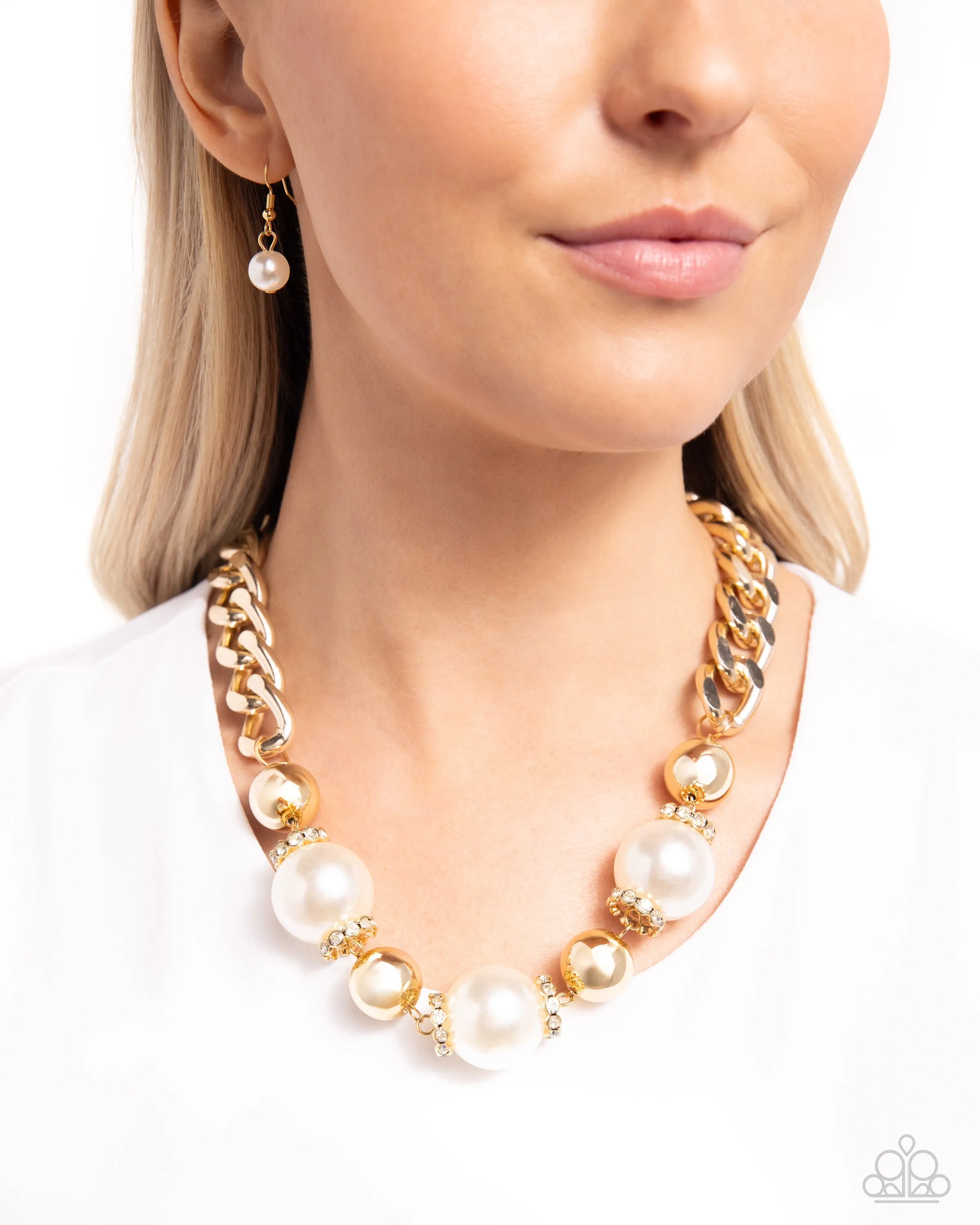 Necklaces Generously Glossy - Gold Pearl