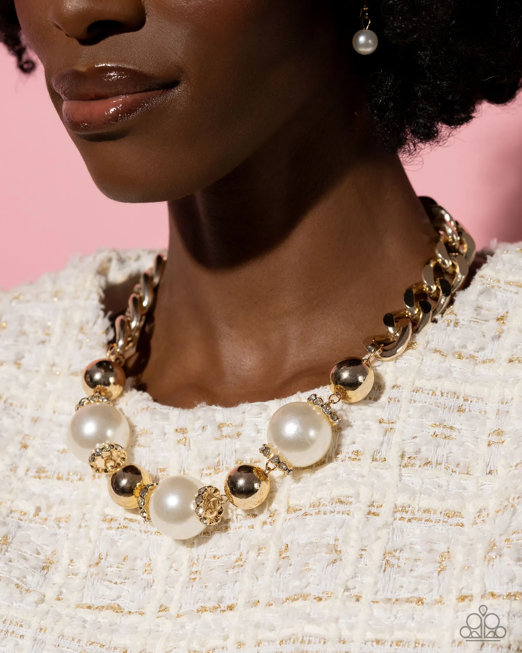 Necklaces Generously Glossy - Gold Pearl