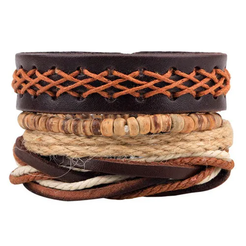 New Design 1 Set Men's bracelet Women Vintage Multilayer Leather Bracelets bangles Jewelry pulsera Hombre