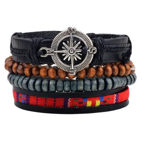 New Design 1 Set Men's bracelet Women Vintage Multilayer Leather Bracelets bangles Jewelry pulsera Hombre