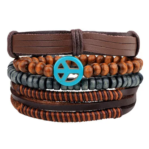 New Design 1 Set Men's bracelet Women Vintage Multilayer Leather Bracelets bangles Jewelry pulsera Hombre