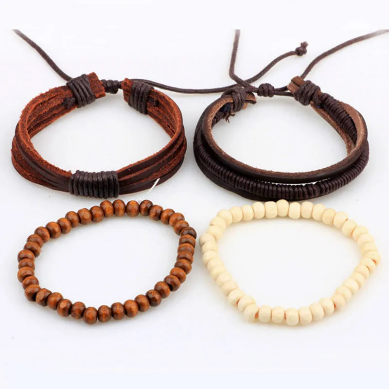 New Design 1 Set Men's bracelet Women Vintage Multilayer Leather Bracelets bangles Jewelry pulsera Hombre