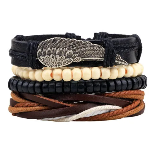 New Design 1 Set Men's bracelet Women Vintage Multilayer Leather Bracelets bangles Jewelry pulsera Hombre