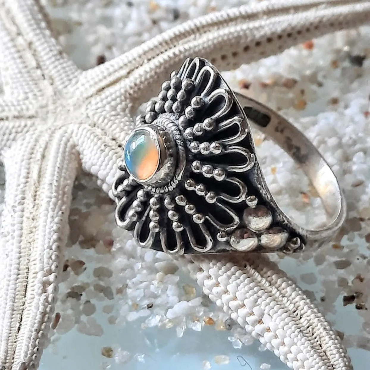 OPAL FLOWER - 925 RING