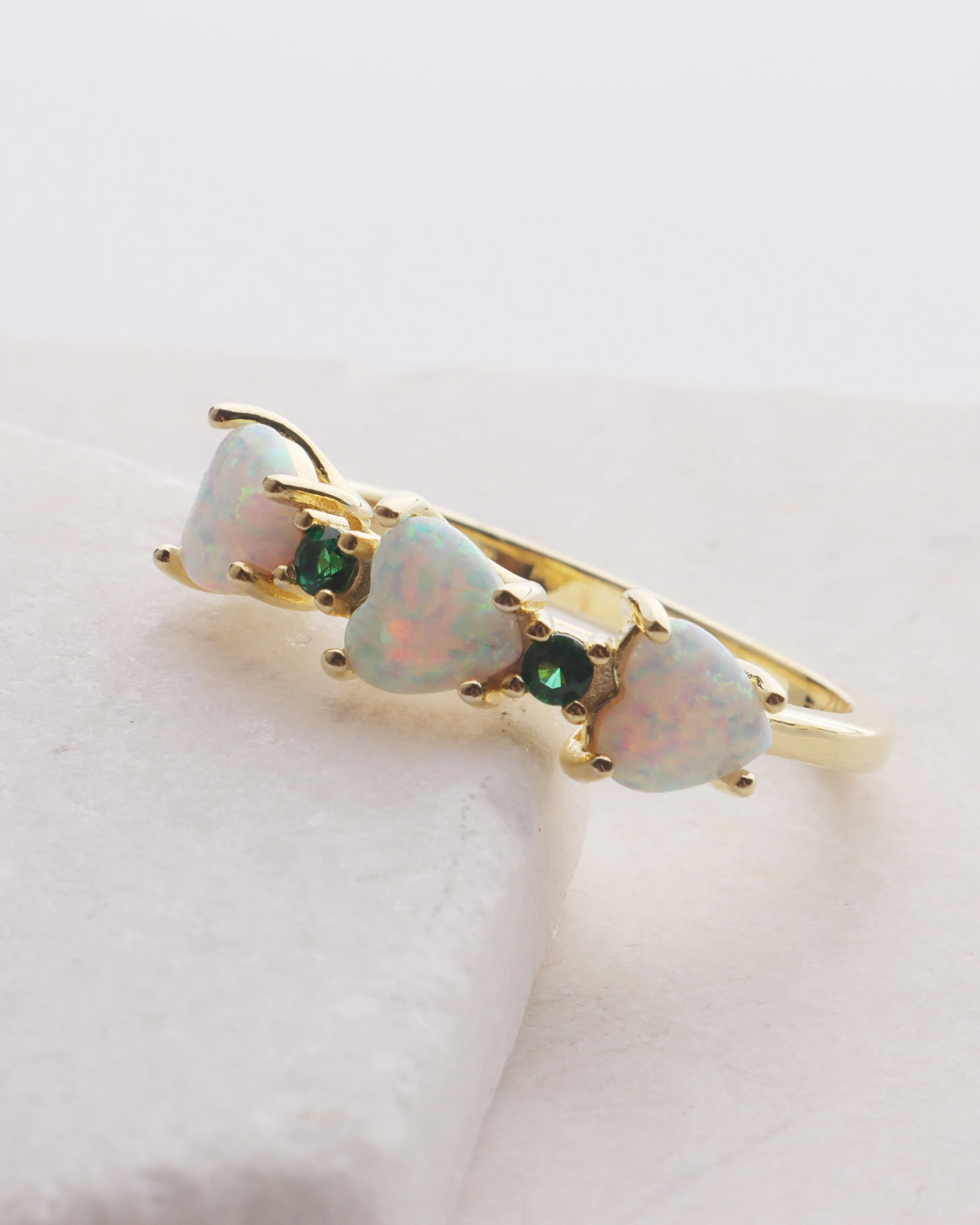 Opal Hearts Ring