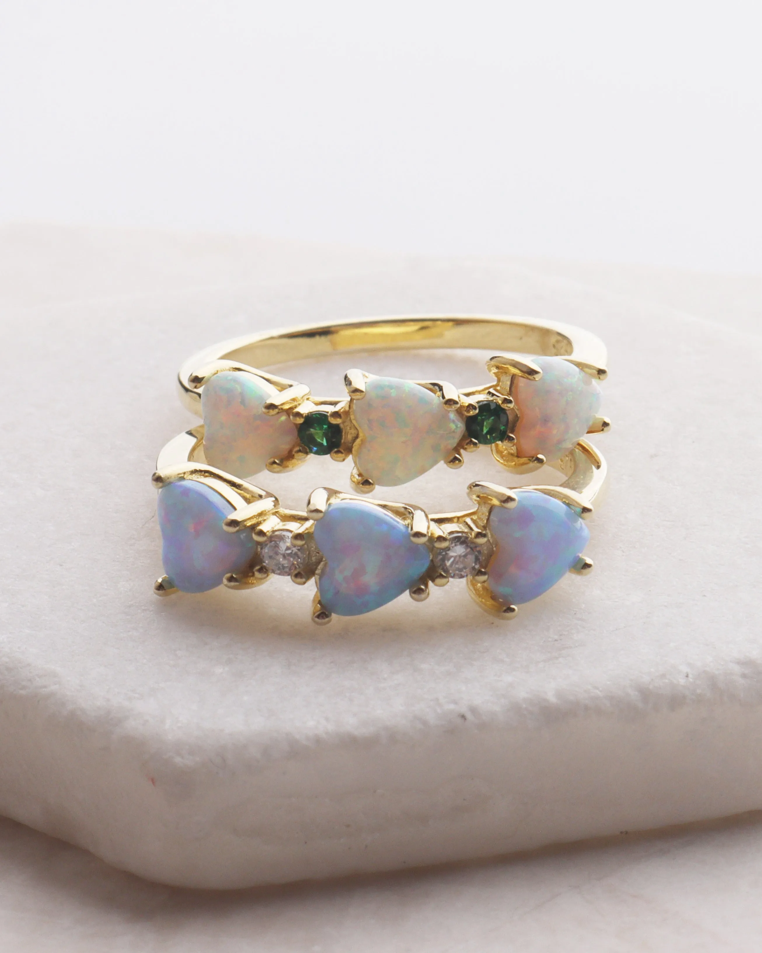 Opal Hearts Ring