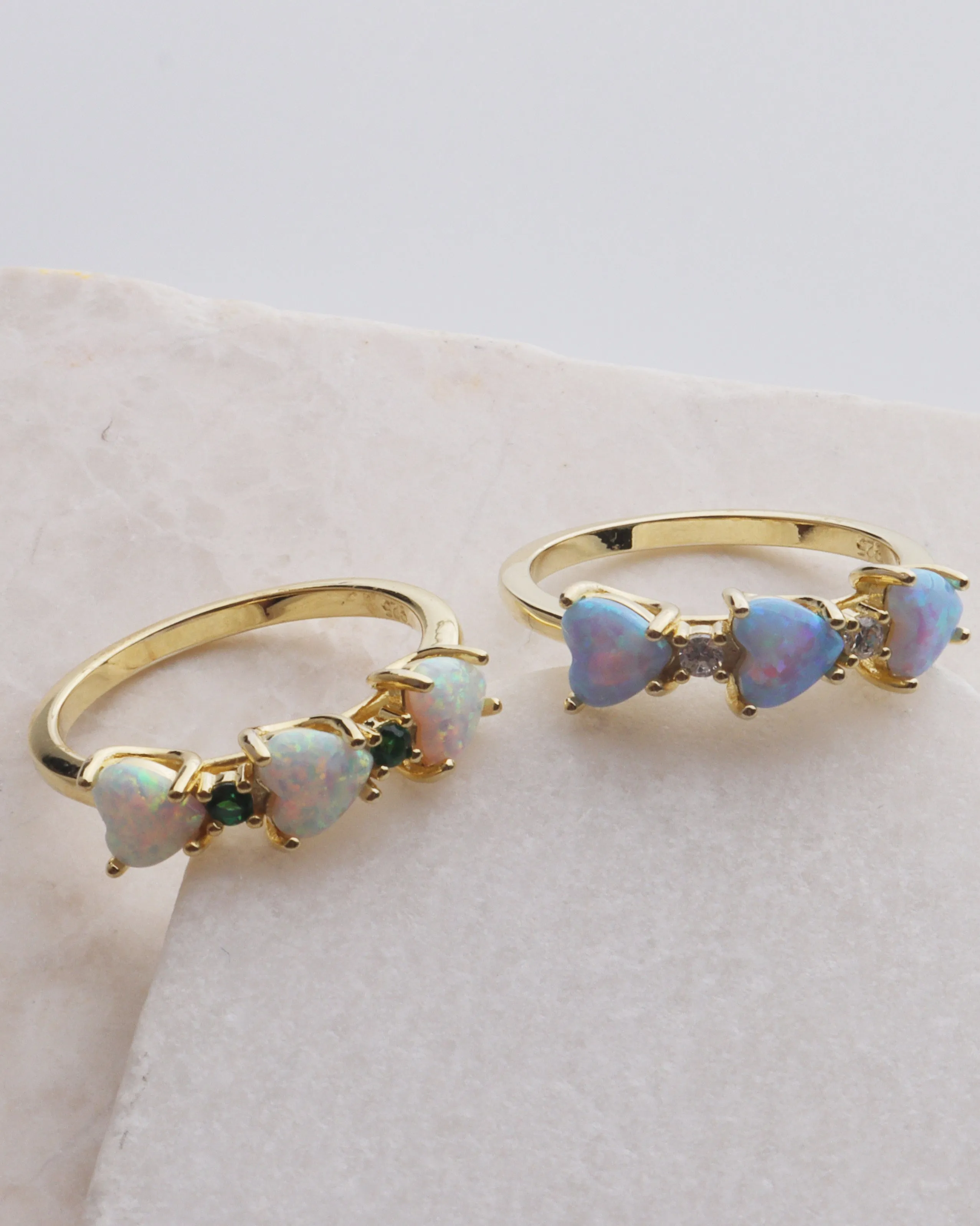 Opal Hearts Ring