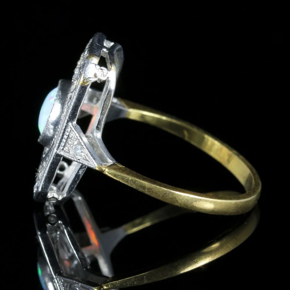 Opal Paste Ring 18Ct Gold On Silver