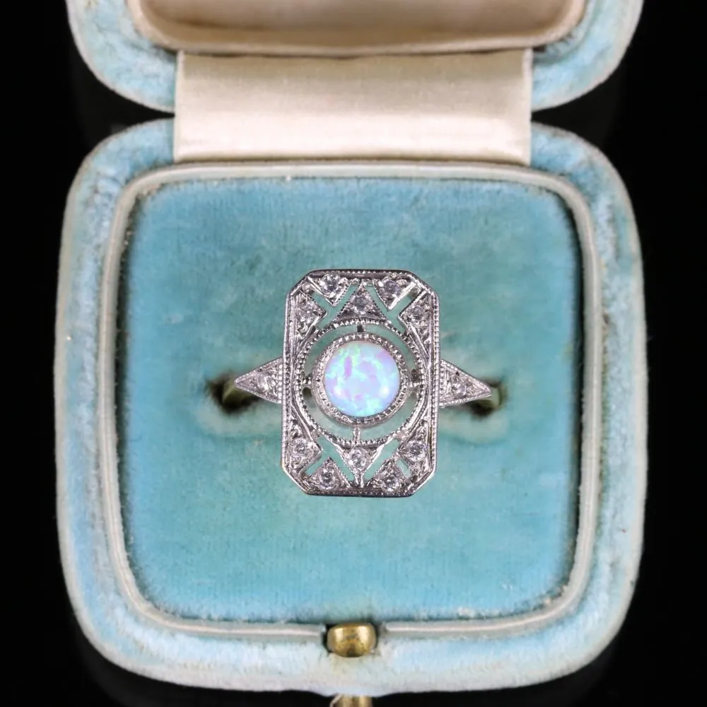 Opal Paste Ring 18Ct Gold On Silver