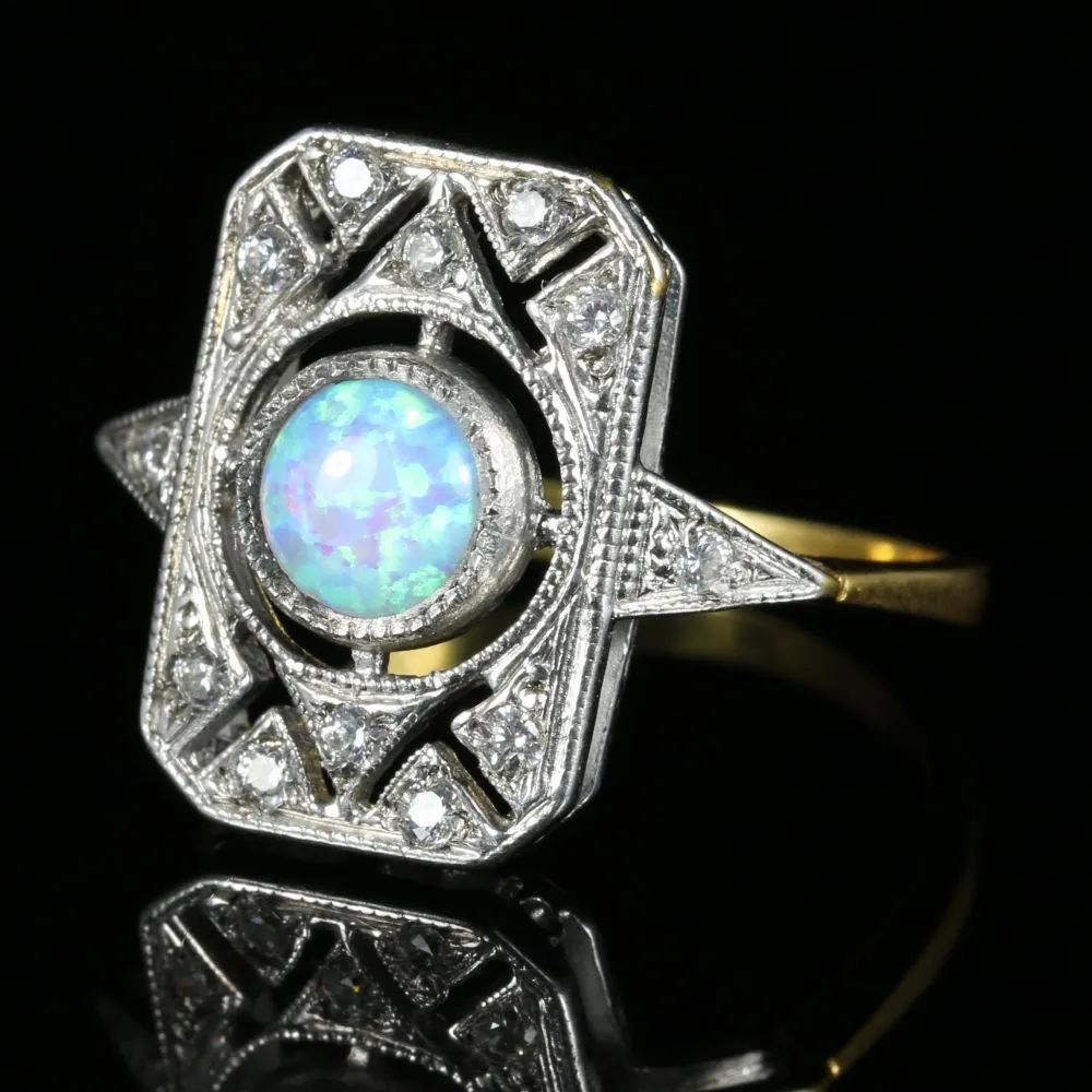 Opal Paste Ring 18Ct Gold On Silver