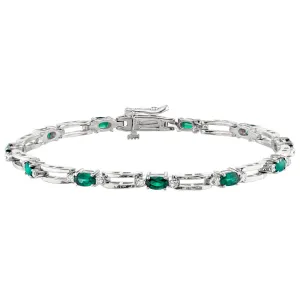 Oval Emerald and Diamond Bracelet