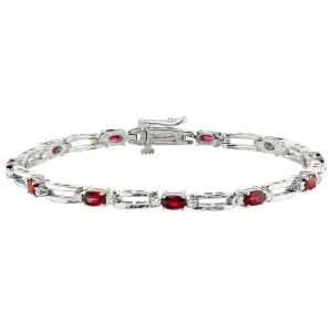 Oval Ruby and Diamond Bracelet