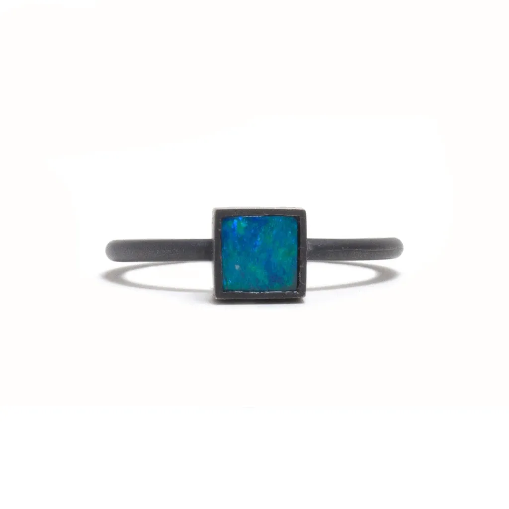 Oxidised Opal Element Large Stacking Ring