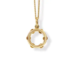 Pandeiro Medium Necklace Pendant Yellow Gold