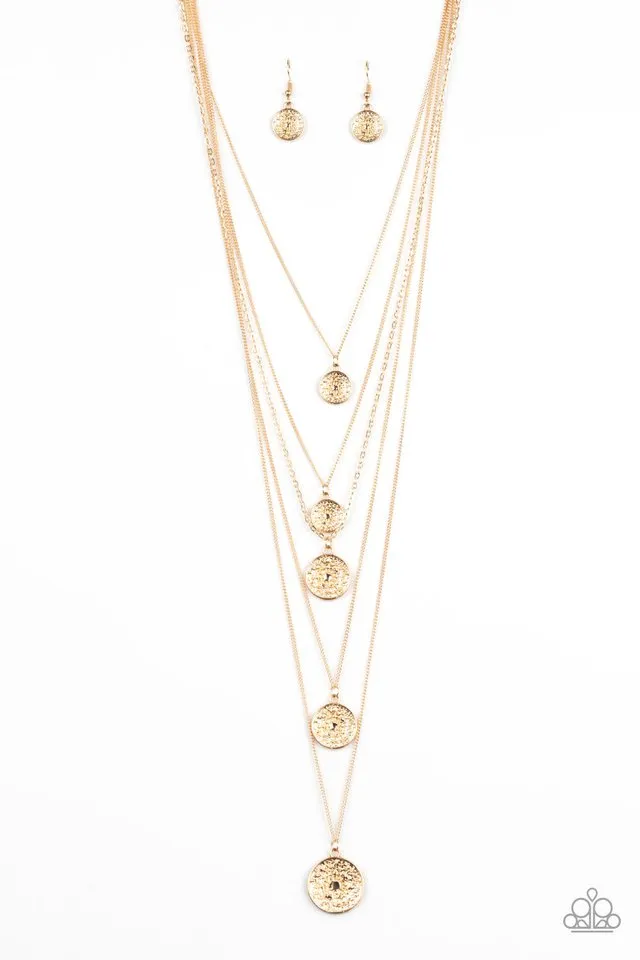 Paparazzi Necklace ~ Medallion Marvel - Gold