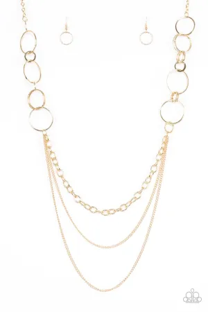 Paparazzi Necklace ~ RING Down The House - Gold