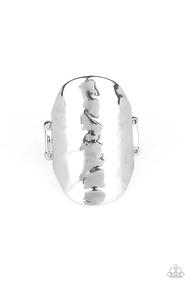 Paparazzi Ring ~ Retro Ripple - Silver