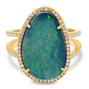 PARAMOUNT DIAMOND RING, BLUE OPAL