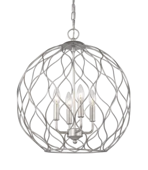 Parisian Mesh Rusty Silver 4 Light Pendant