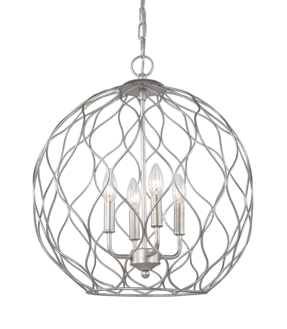 Parisian Mesh Rusty Silver 4 Light Pendant