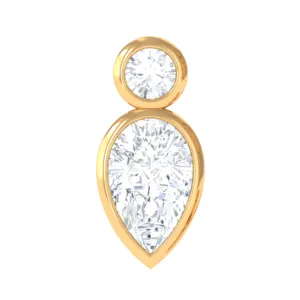 Pear Shape Diamond Two Stone Helix Earring