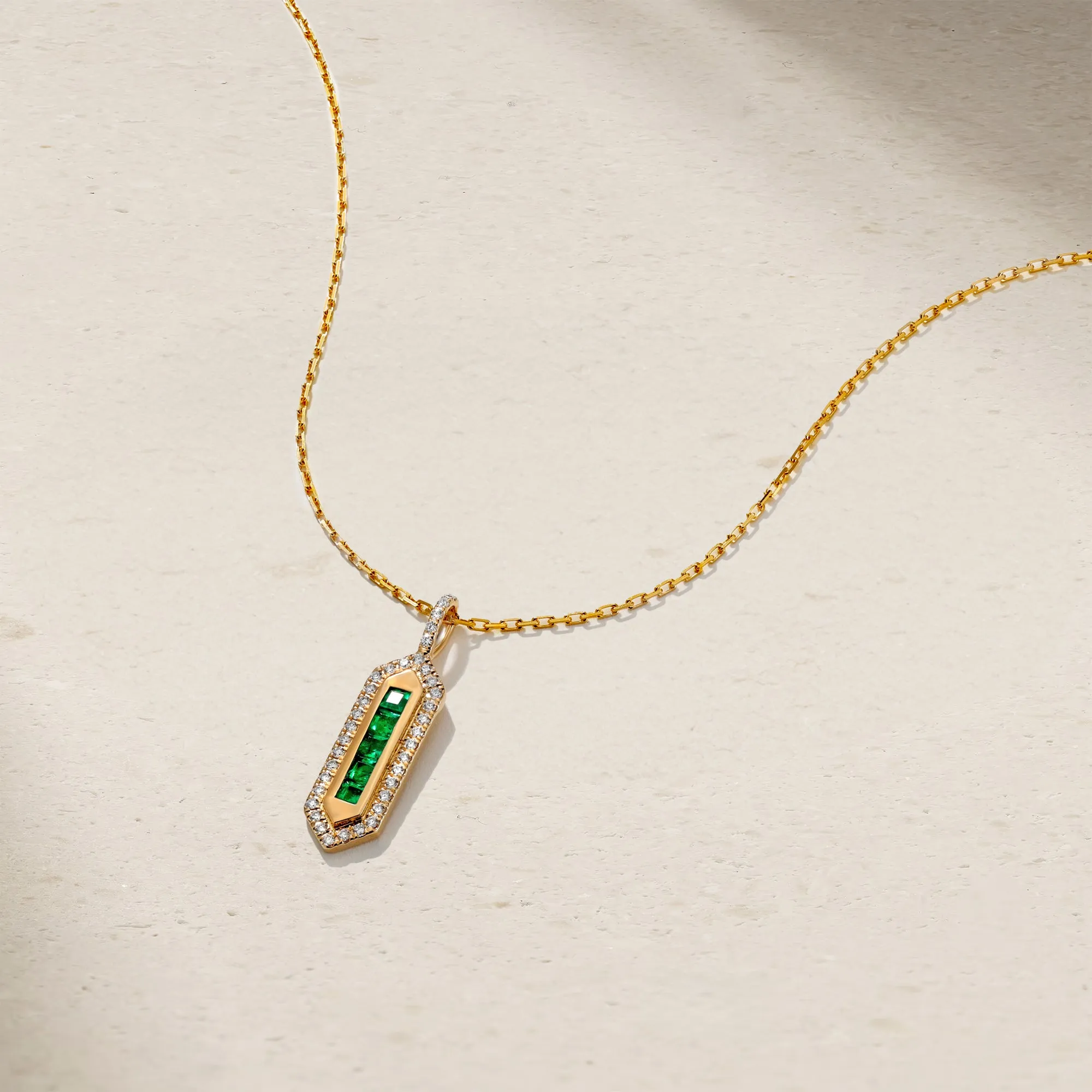 Pharaoh Emerald and Diamond Pendant