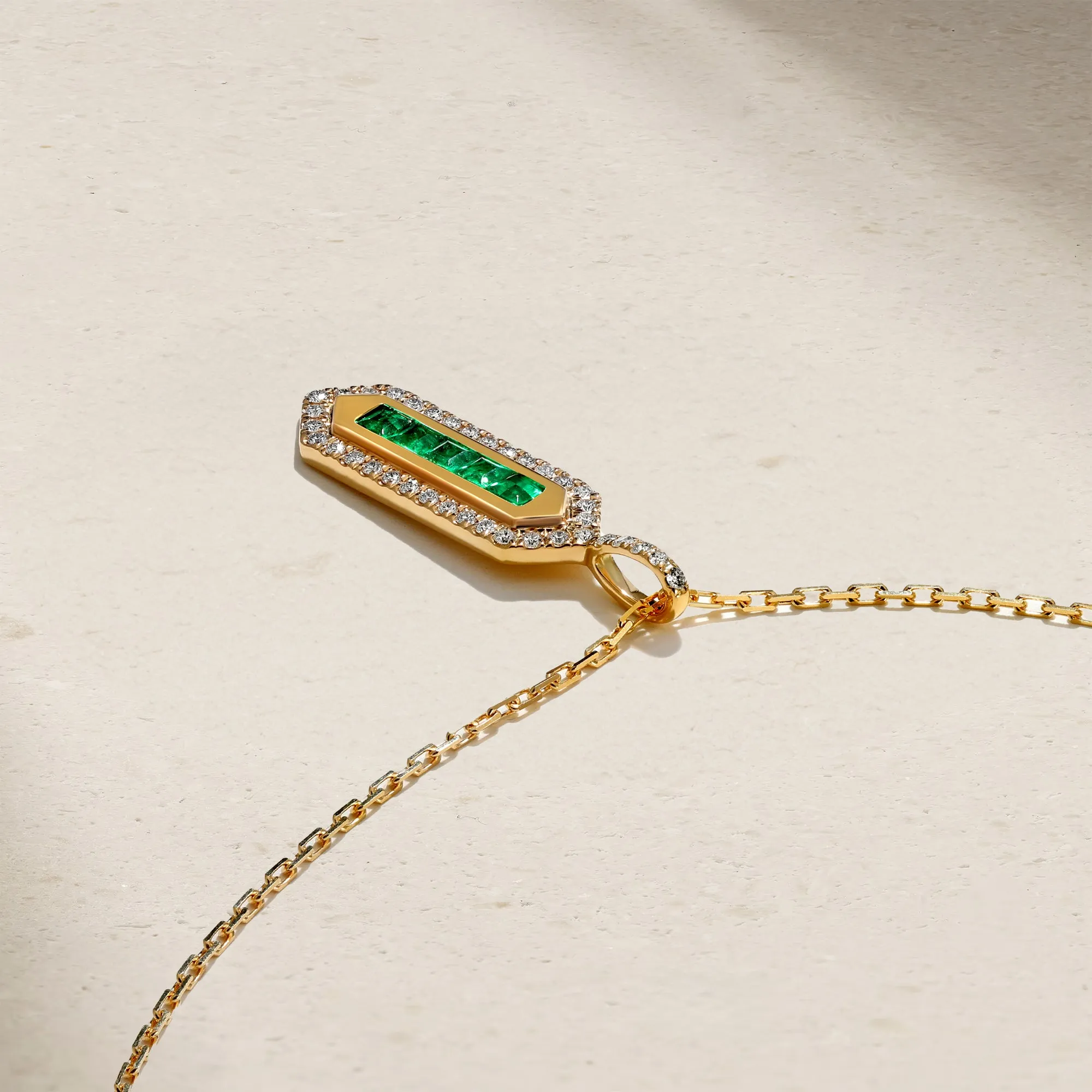 Pharaoh Emerald and Diamond Pendant