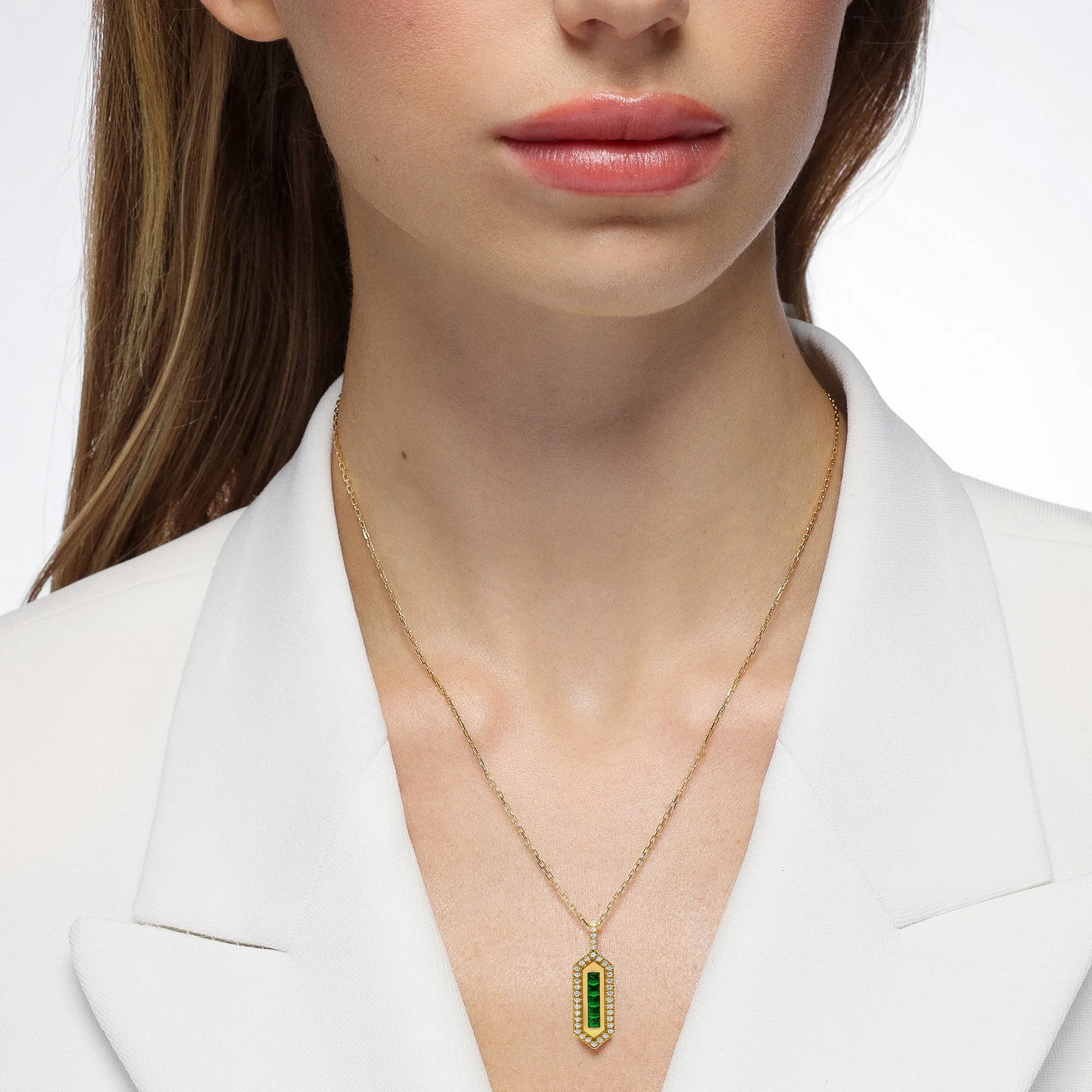 Pharaoh Emerald and Diamond Pendant