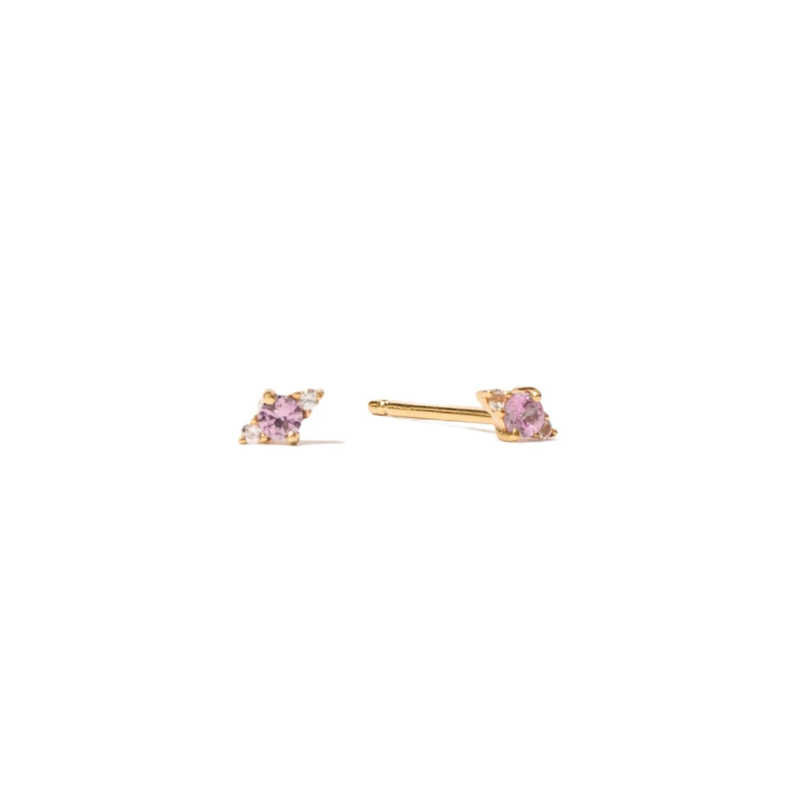 Pink Sapphire Stud Earrings