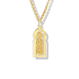 Porte Ouvrant Large Necklace Pendant Yellow Gold - Diamond