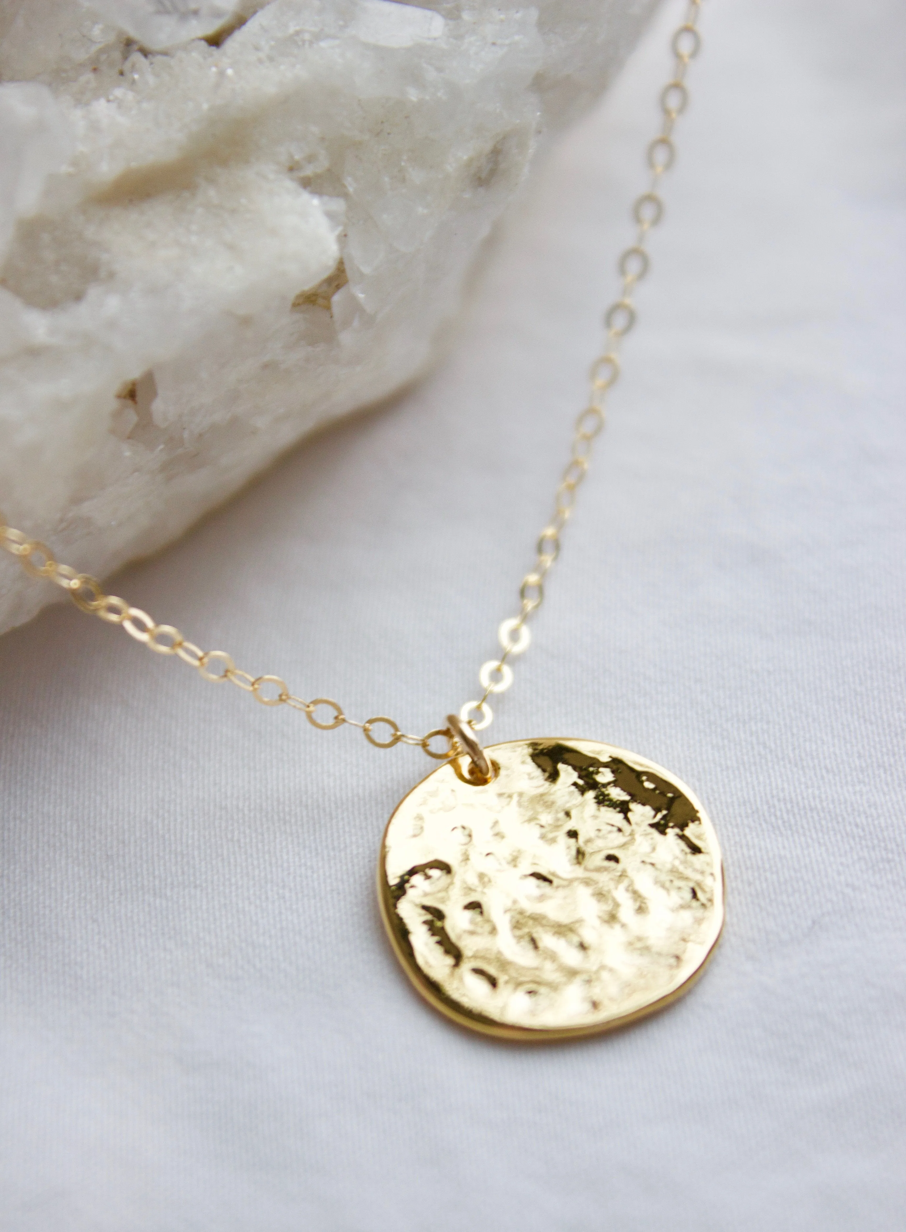 POUNDED DISC NECKLACE