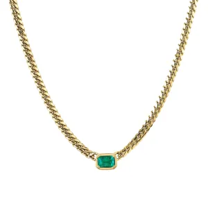 Queen Emerald Cut Emerald Cuban Choker