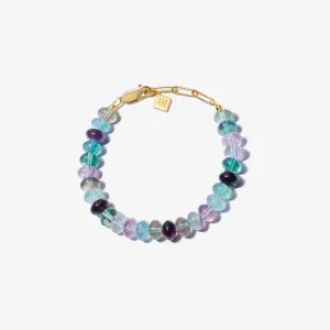 RAINBOW FLUORITE CANDY BEADS BRACELET