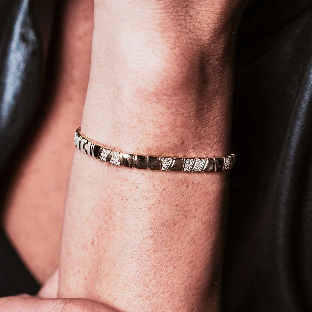 Ride love semi-pavé bangle bracelet