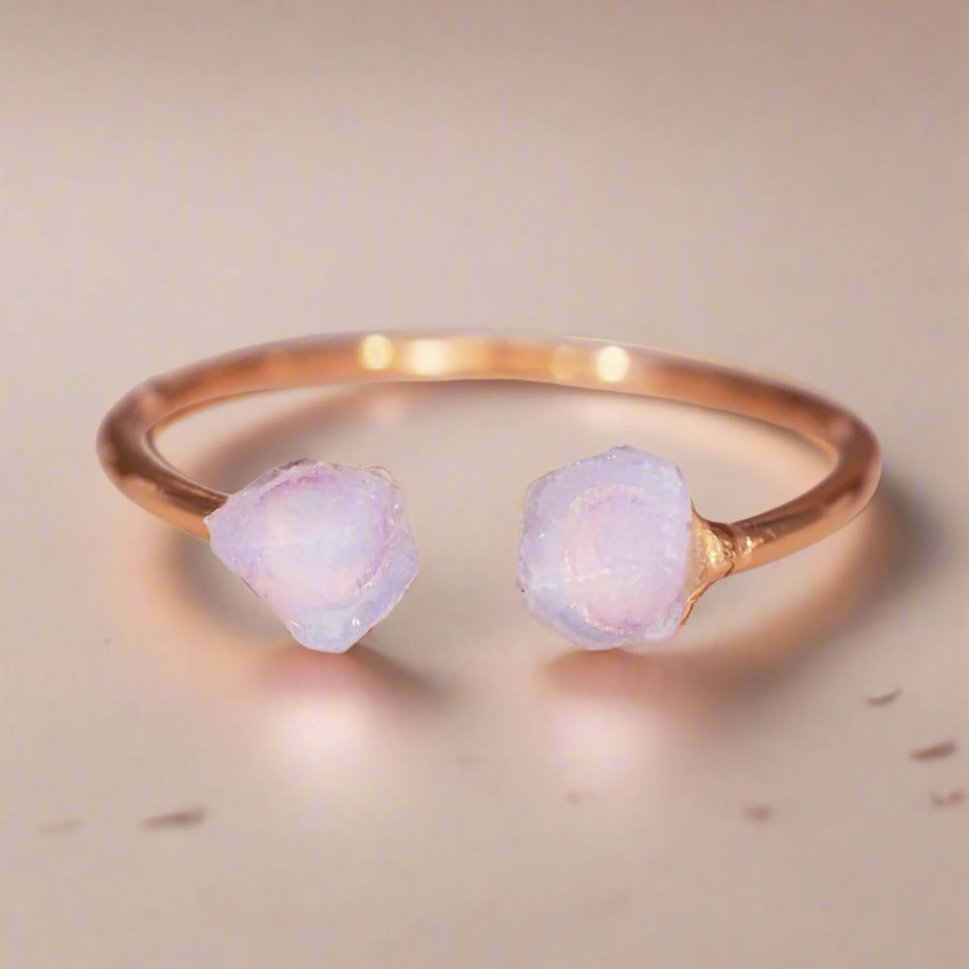 Rose Gold Little Raw Opal Ring