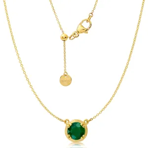 Round Emerald Rattan Necklace